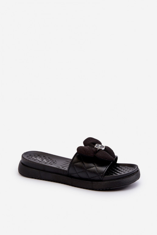 Zapatillas de casa de mujer con adornosj Platformie color negro Cedrella