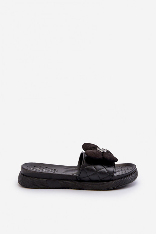 Zapatillas de casa de mujer con adornosj Platformie color negro Cedrella