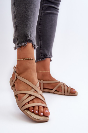 Sandalias planas para mujer Big Star NN274012 color beige