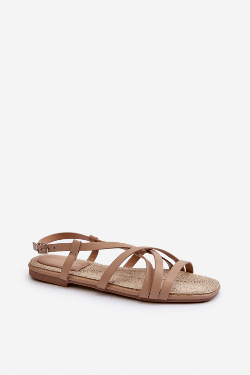 Sandalias planas para mujer Big Star NN274012 color beige