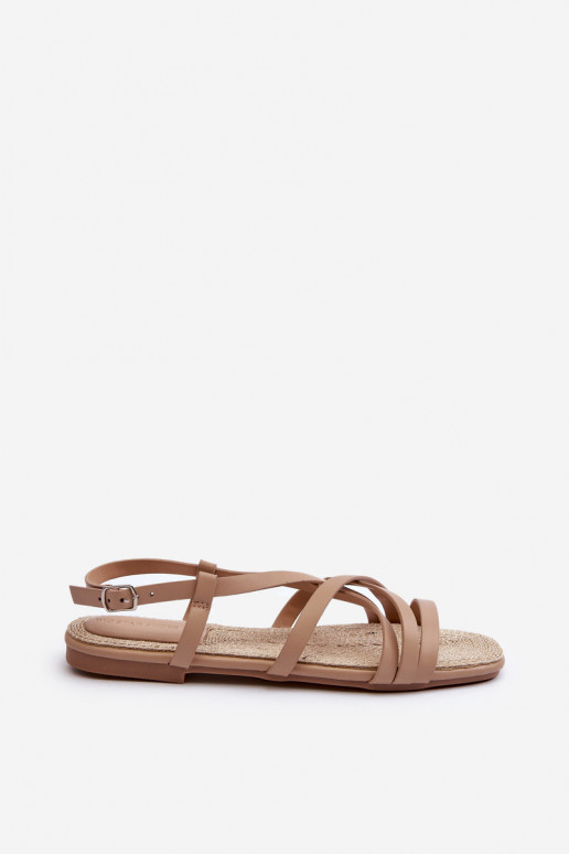 Sandalias planas para mujer Big Star NN274012 color beige