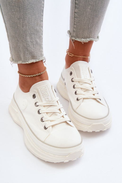 Zapatos de mujer con suelas macizas de moda Big Star NN274126 color blanco