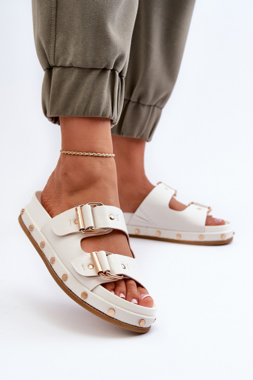 Chanclas de mujer con plataforma Big Star NN274081 blanco