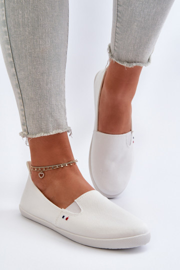 Zapatillas casual zapatos Slip-On color blanco Adrancia