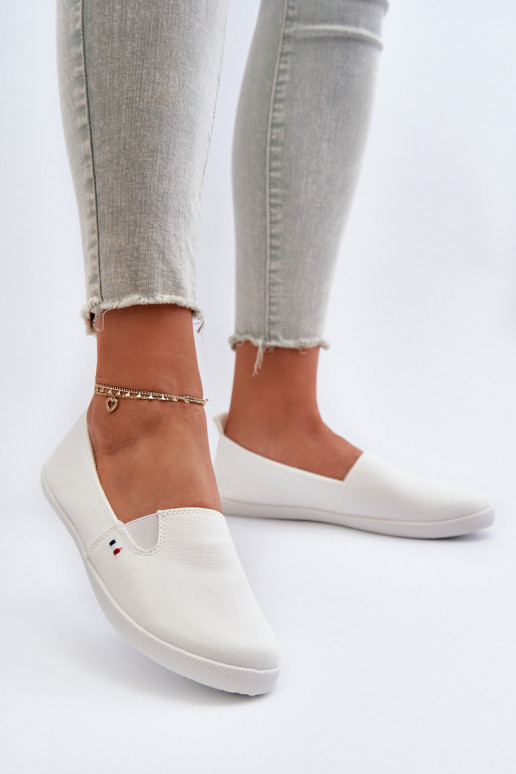 Zapatillas casual zapatos Slip-On color blanco Adrancia
