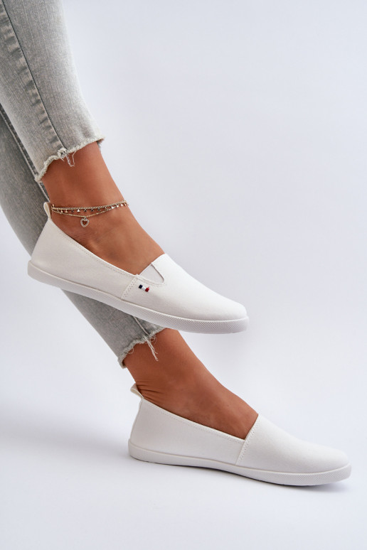 Zapatillas casual zapatos Slip-On color blanco Adrancia