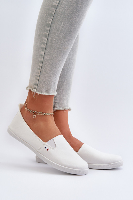 Zapatillas casual zapatos Slip-On color blanco Adrancia