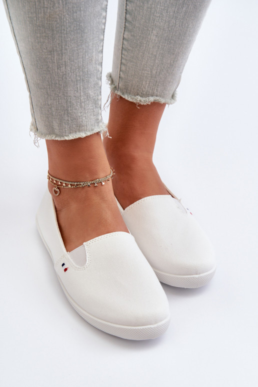 Zapatillas casual zapatos Slip-On color blanco Adrancia