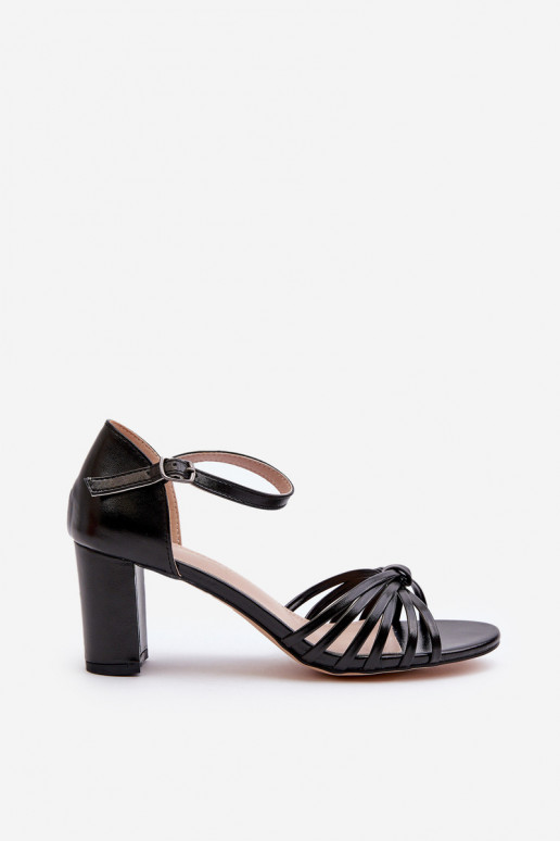 Sandalias de mujer con tacón en color negro Pyrrette