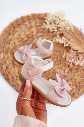 Sandalias infantiles con cintas con cierres adhesivos rosa Wistala 2