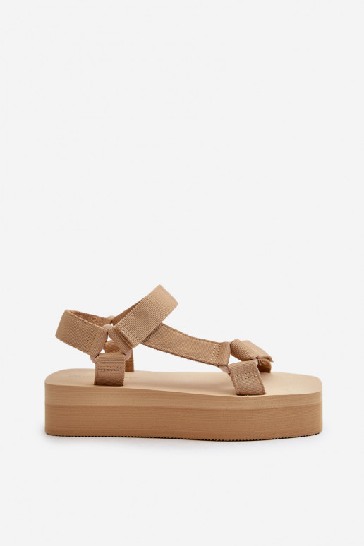 Sandalias de mujer con plataforma en color beige Edireda