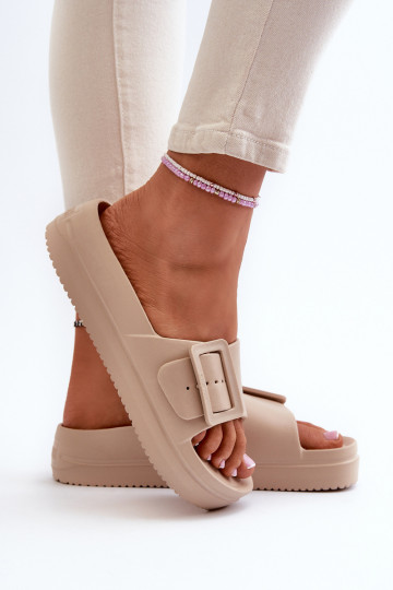 Sandalias plataforma ligeras con hebillas Big Star NN274A666 beige 2