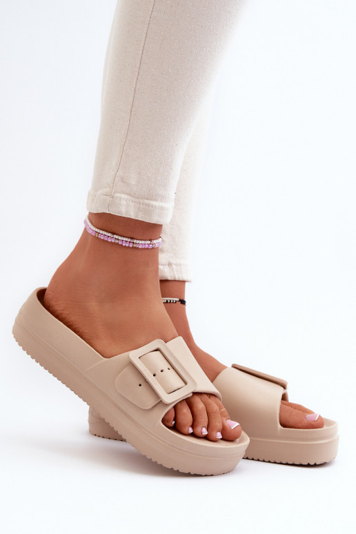 Sandalias plataforma ligeras con hebillas Big Star NN274A666 beige