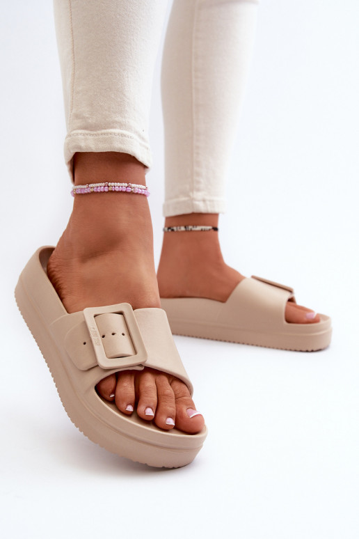 Sandalias plataforma ligeras con hebillas Big Star NN274A666 beige