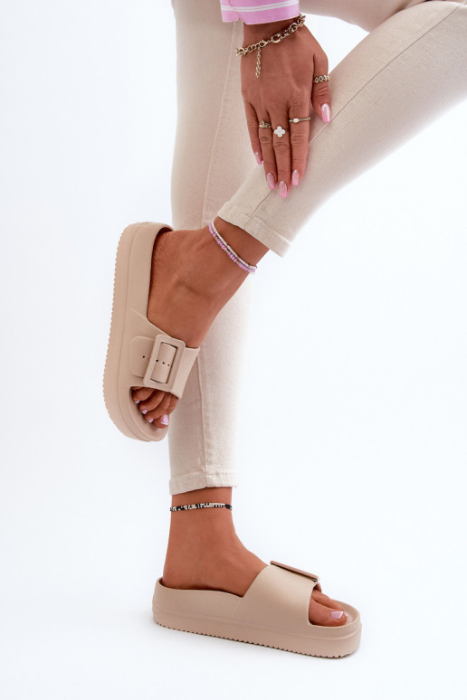 Sandalias plataforma ligeras con hebillas Big Star NN274A666 beige