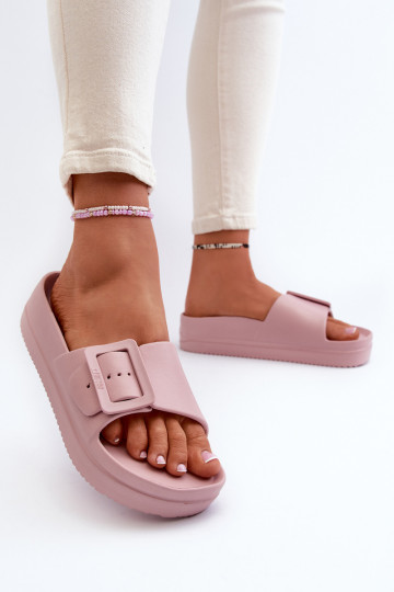 Sandalias ligeras con plataforma y hebillas en rosa Big Star NN274A663 2