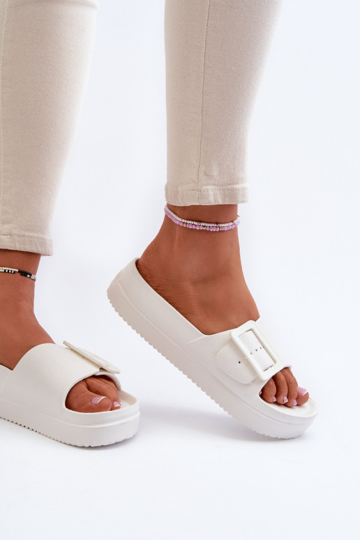 Chanclas ligeras con plataforma con hebilla Big Star NN274A661 color blanco