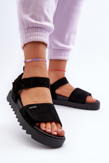 Sandalias de ante con plataforma Big Star NN274700 negro