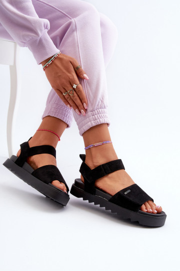 Sandalias de ante con plataforma Big Star NN274700 negro 2