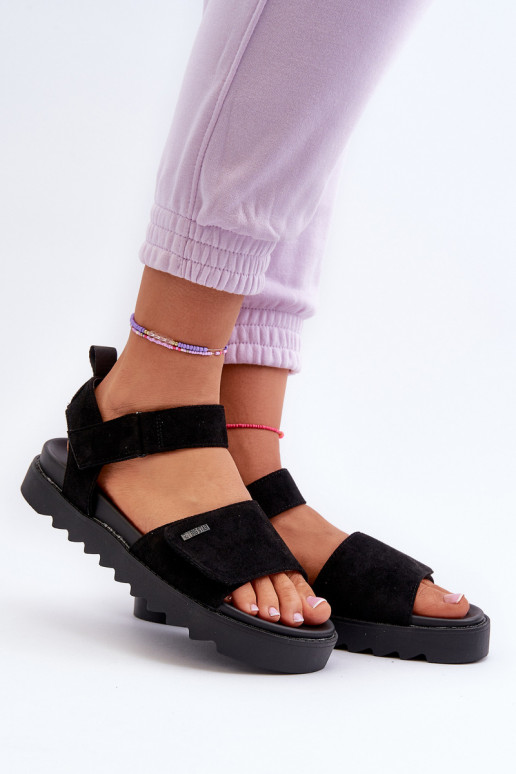 Sandalias de ante con plataforma Big Star NN274700 negro