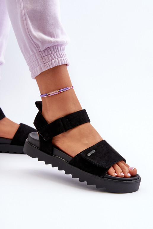 Sandalias de ante con plataforma Big Star NN274700 negro