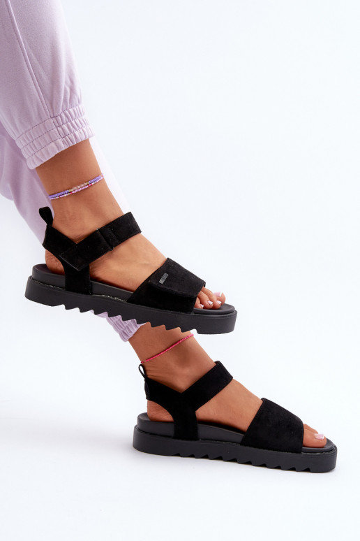 Sandalias de ante con plataforma Big Star NN274700 negro