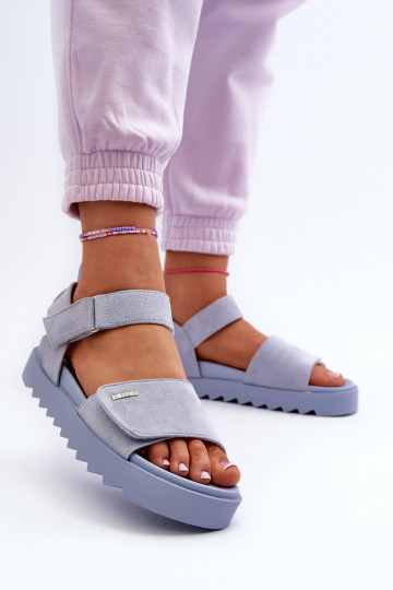 Sandalias de ante con plataforma Big Star NN274706 azul