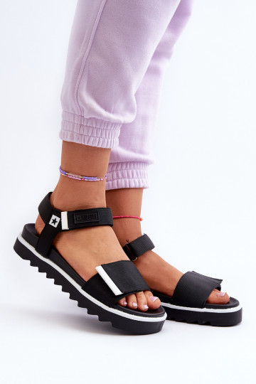 Sandalias de mujer con plataforma Big Star NN274778 color negro