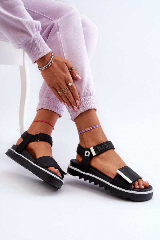 Sandalias de mujer con plataforma Big Star NN274778 color negro