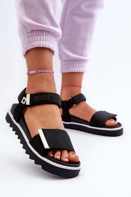 Sandalias de mujer con plataforma Big Star NN274778 color negro Sandalias de mujer con plataforma Big Star NN274778 color negro