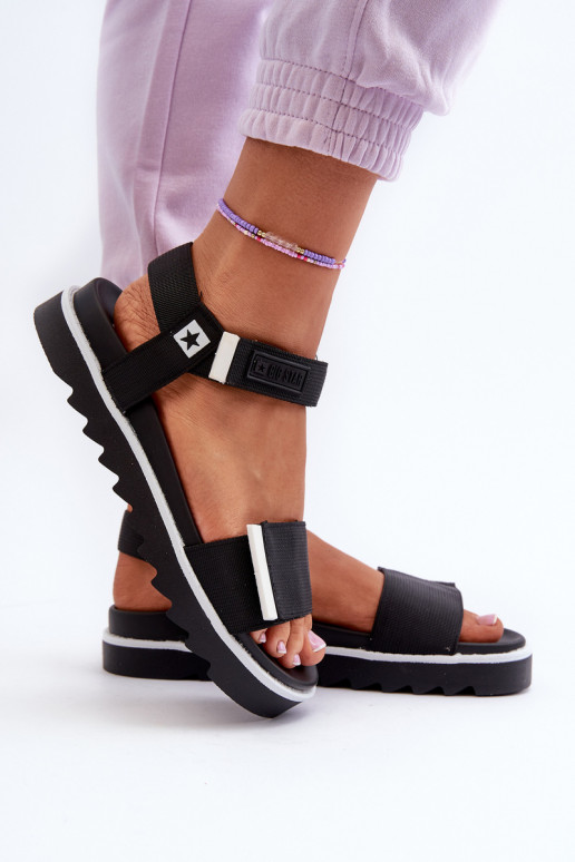 Sandalias de mujer con plataforma Big Star NN274778 color negro Sandalias de mujer con plataforma Big Star NN274778 color negro