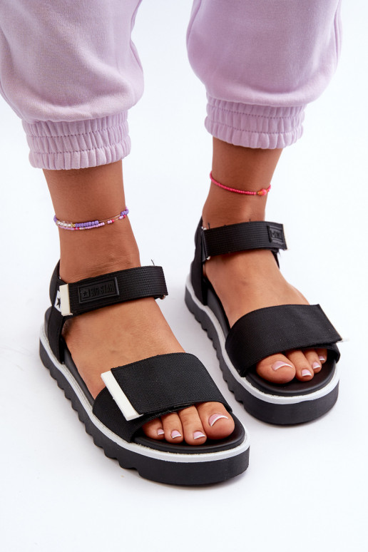 Sandalias de mujer con plataforma Big Star NN274778 color negro