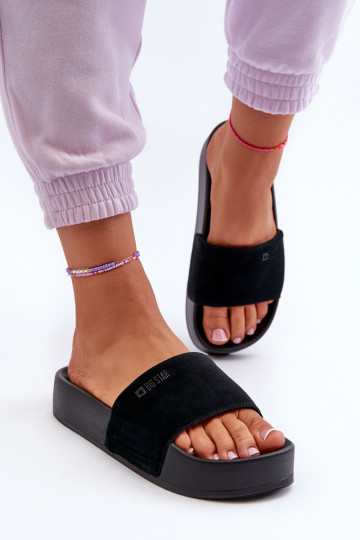 Zapatillas con plataforma fabricadas en ante Big Star NN274A670 color negro