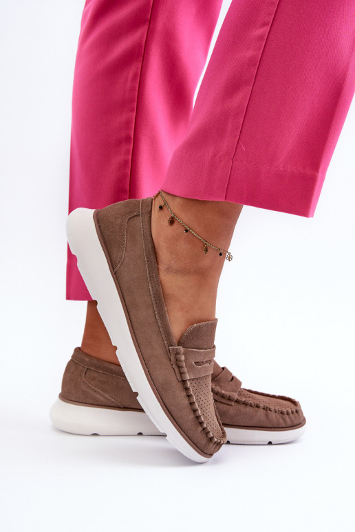 Mocasines de ante con plataforma Sergio Leone SP012 marrón