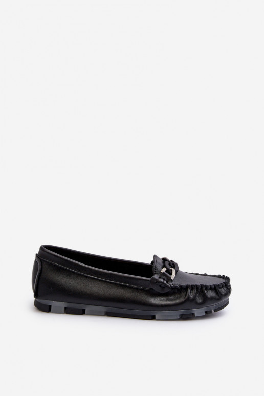 Mocasines de mujer con adornos en color negro S.Barski LR339