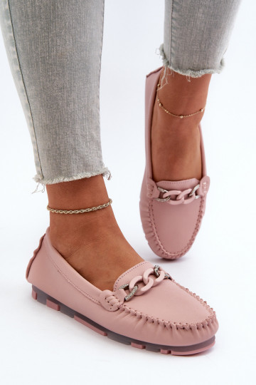 mocasines de mujer con adornos color rosa S.Barski LR339