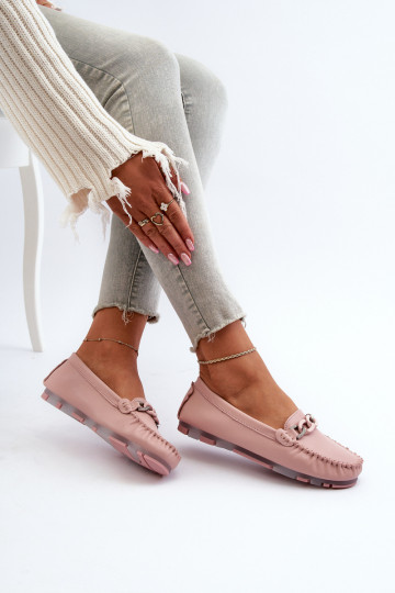 mocasines de mujer con adornos color rosa S.Barski LR339 2