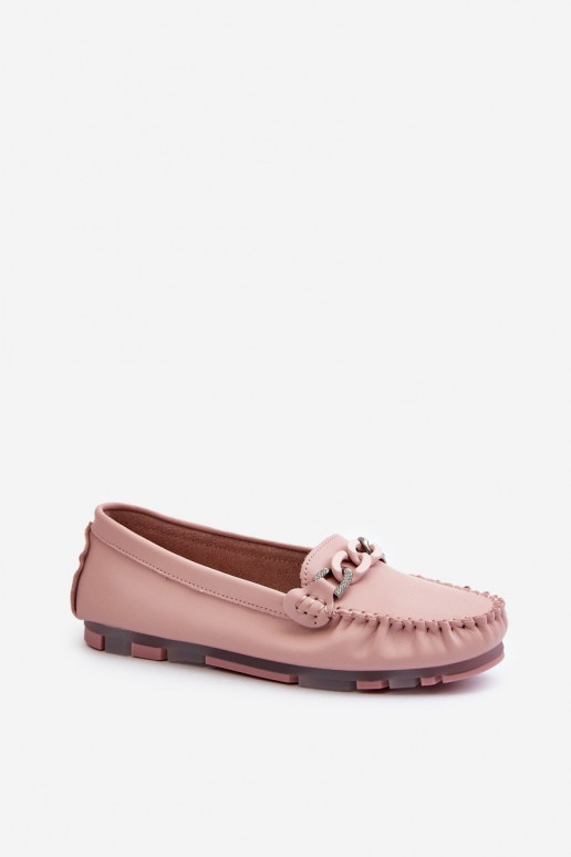 mocasines de mujer con adornos color rosa S.Barski LR339
