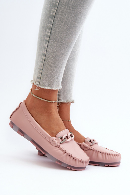 mocasines de mujer con adornos color rosa S.Barski LR339