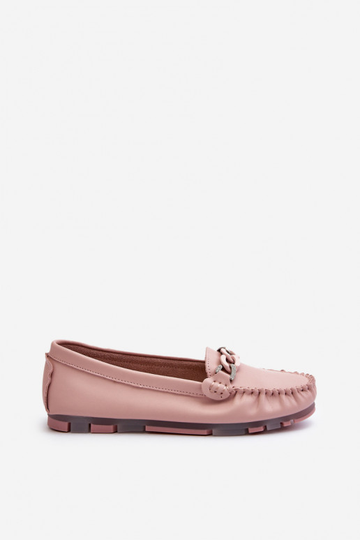 mocasines de mujer con adornos color rosa S.Barski LR339