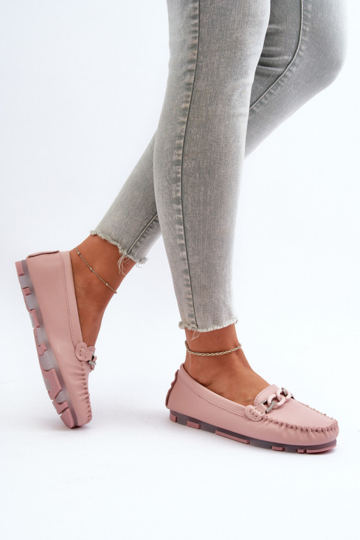 mocasines de mujer con adornos color rosa S.Barski LR339