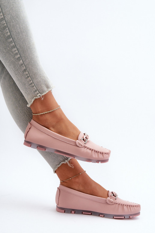 mocasines de mujer con adornos color rosa S.Barski LR339