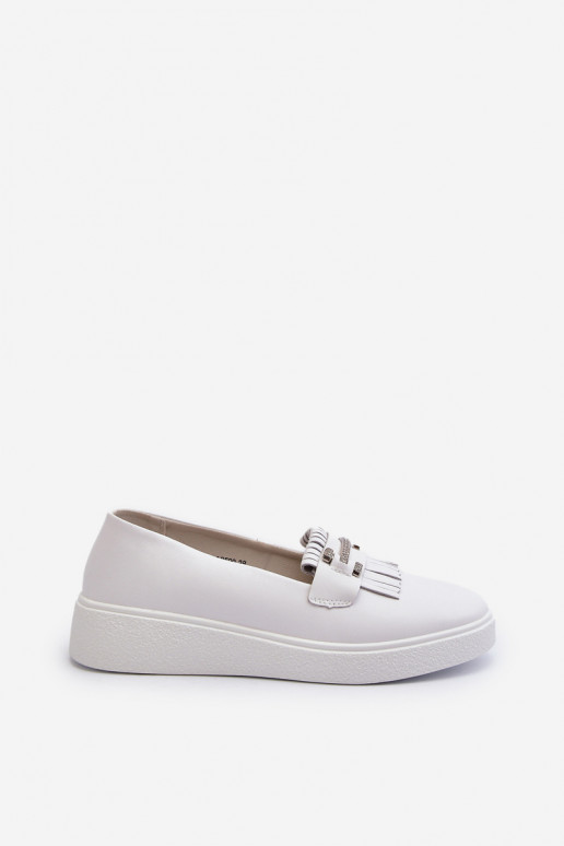 Mocasines de mujer con plataforma en color blanco S.Barski LR590