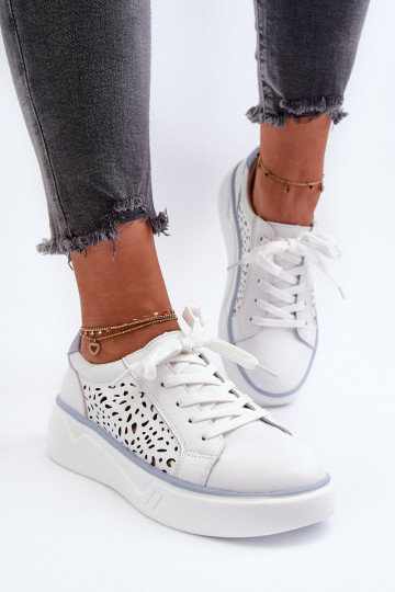 con elementos calados Zapatillas modelo zapatos con plataforma en color blanco Peilaeno