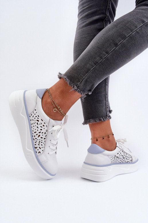 con elementos calados Zapatillas modelo zapatos con plataforma en color blanco Peilaeno