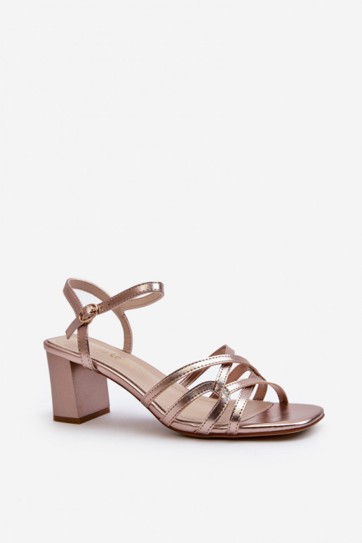 Sandalias tacón mujer Sergio Leone SK065 color dorado