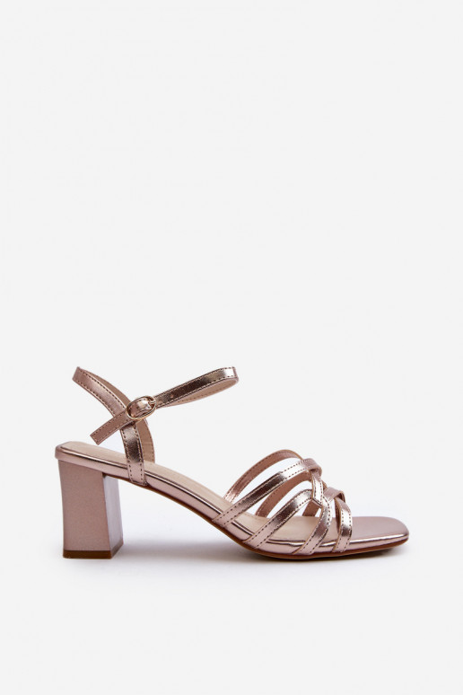 Sandalias tacón mujer Sergio Leone SK065 color dorado