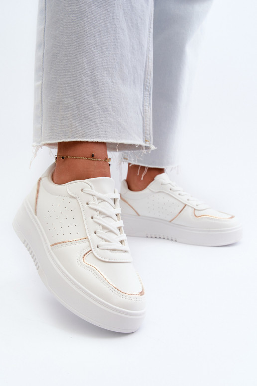 Zapatillas modelo zapatos con plataforma en color blanco Tessama