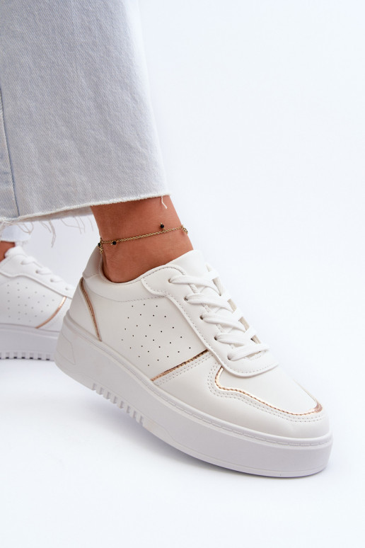 Zapatillas modelo zapatos con plataforma en color blanco Tessama