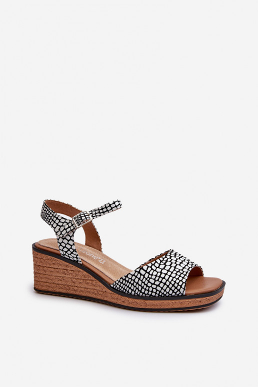 Sandalias plataforma Sergio Leone SK303 Blanco-negro